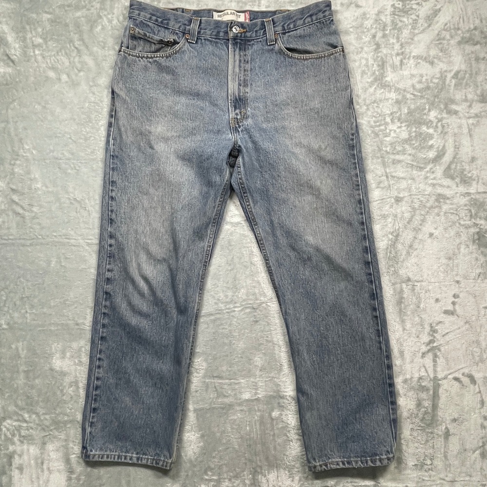 Levi's 505 Regular Fit Jeans Mens Blue Medium Wash Straight Leg Denim 38x30‎